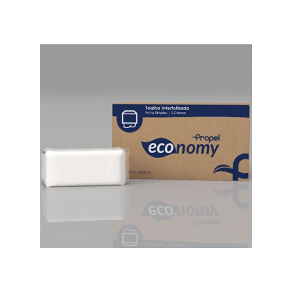 Papel Interfolha 100% celulose 22x20,7cm 2 dobras Propel Economy c/ 2.000 folhas