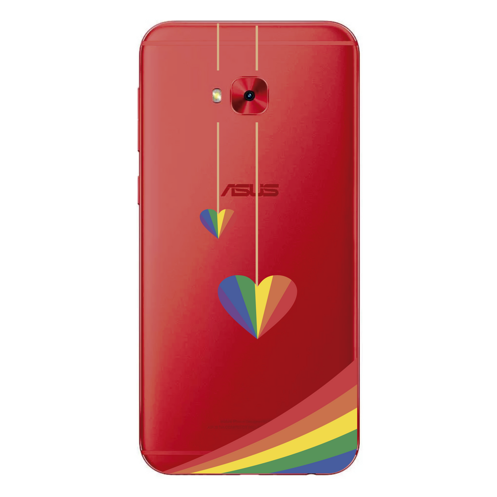 Capa Case Capinha Asus Zenfone 4 Selfie Pro (ZD552KL) Arco Iris Corações Pendurados