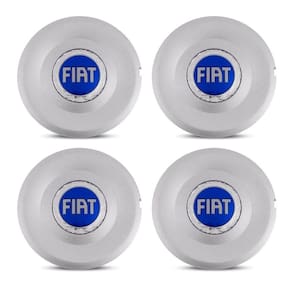 Jogo 4 Calota Centro Roda Fiat Azul Stilo Connect 16v Idea 15