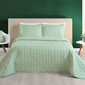 Cobre Leito Queen Florency Micropercal 200 Fios 3 Pçs Verde