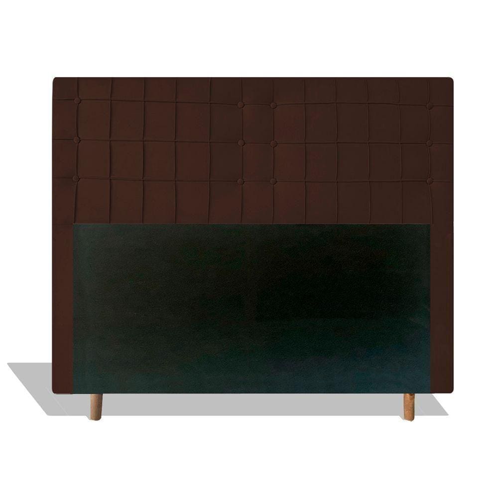 Cabeceira Estofada Paris 140cm Cama Box Casal Suede Marrom
