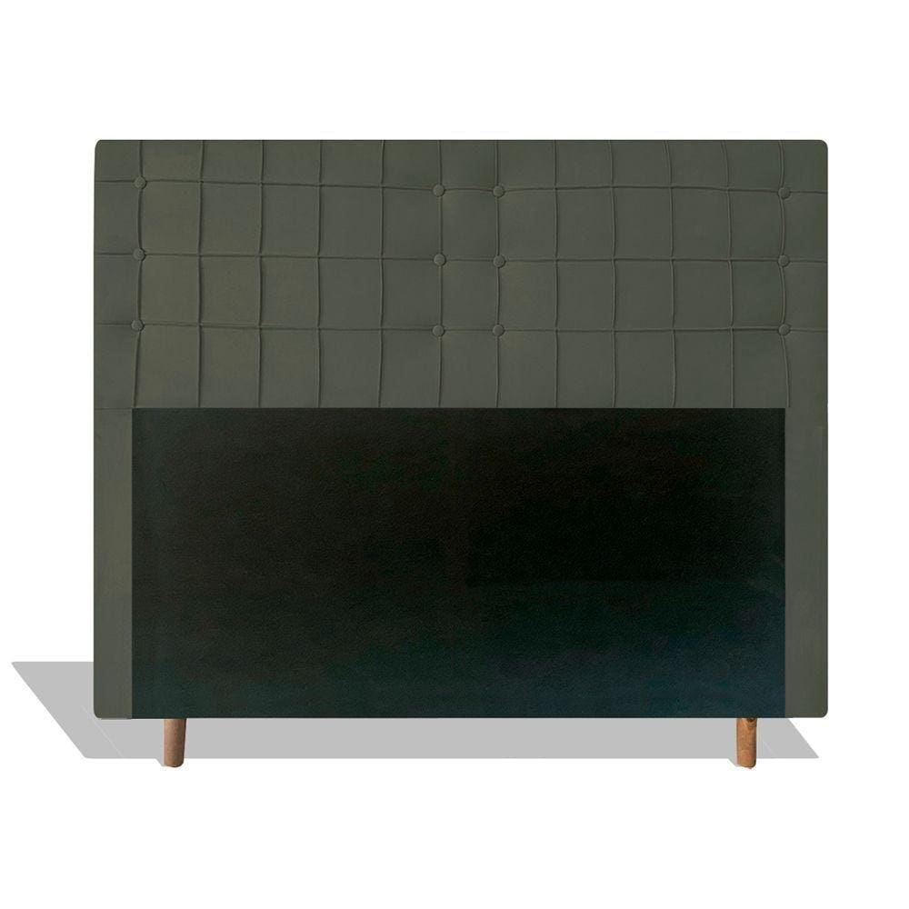 Cabeceira Estofada Paris 90cm Cama Box Solteiro Cinza