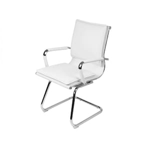 Cadeira de Escritório Estofada em Corino Fixa 3304 OR Design Branca
