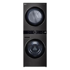 Lava e Seca Smart LG WashTower™ 17kg Aço Escovado Preto com Inteligência Artificial AIDD™ WK17BS6A