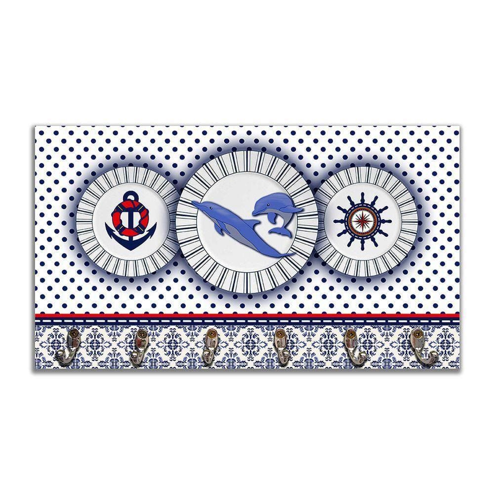 Cabideiro De Parede Porta Chaves Náutica Marinheiro Mar 2