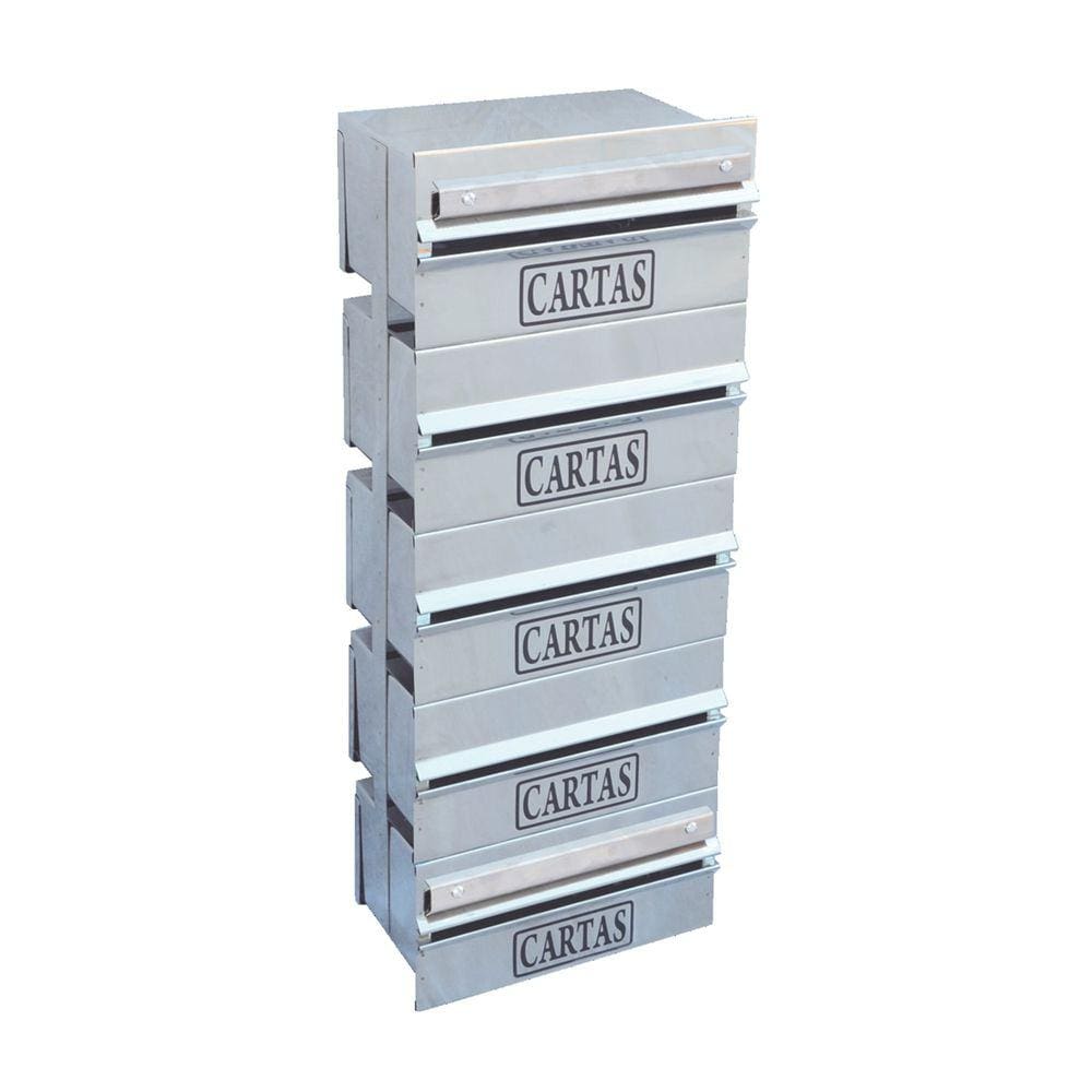 Caixa Correio Condomínio Detrás Para Grade Inox 5 Módulos