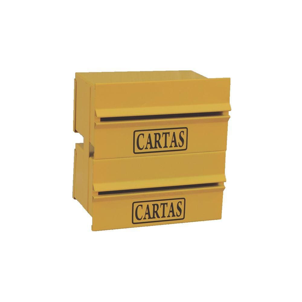 Caixa Correio Condomínio Detrás Para Muro Amarela 2 Módulos