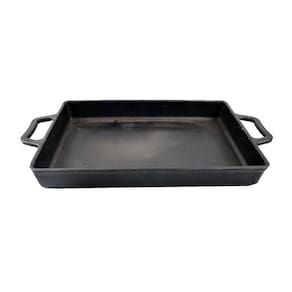 Assadeira Ferro Fundido Lisa Retangular Alça Ferro 40X26Cm