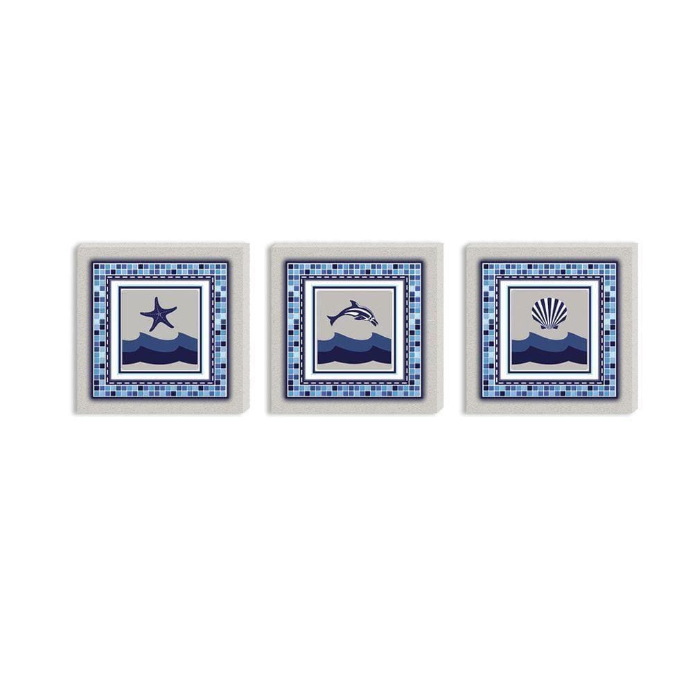 Conjunto Kit Com 3 Quadros Náuticos Decorativos Linha Náutica Marinheiro Mar 1