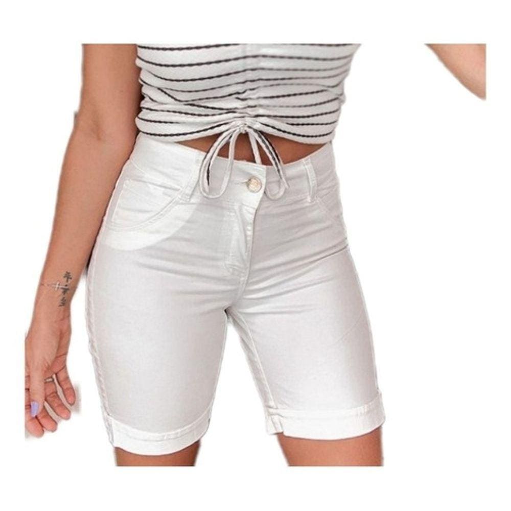 Kit 2 Un Para Revenda Bermuda Fem. Meia Coxa Com Lycra