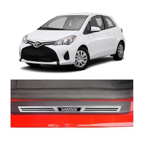 Kit Soleira Toyota Yaris 4P Aço Escovado Resinado