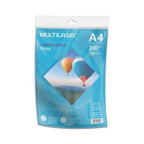 Papel Fotográfico Glossy A4 200g 10 folhas - PE011