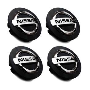 Jogo 4 Calota Centro Roda Nissan Kicks Preta Cromo