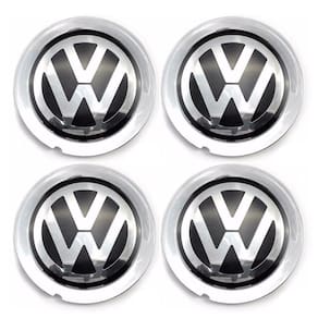 Jogo 4 Calota Centro Roda Scorro S172 S181 Zunky ZK100 Cromo Emblema VW