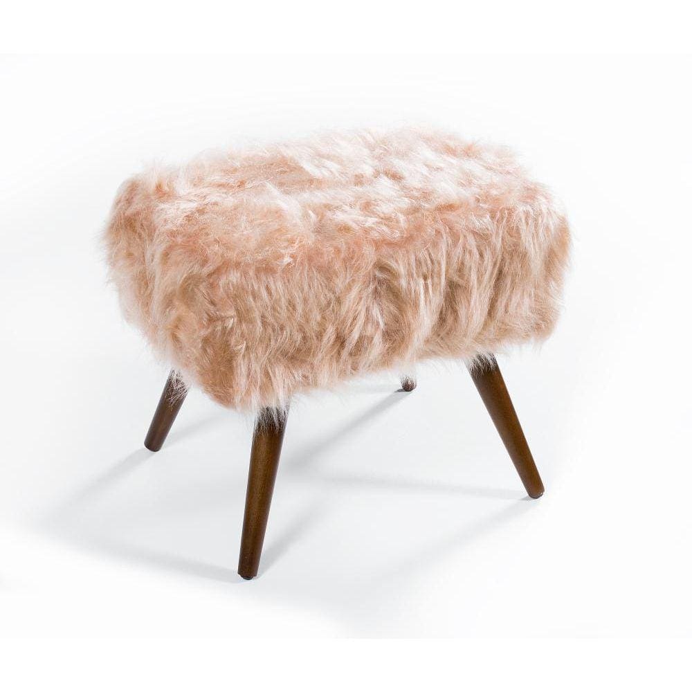 Banqueta Puf Pelúcia Rose Para Sala Penteadeira Quarto