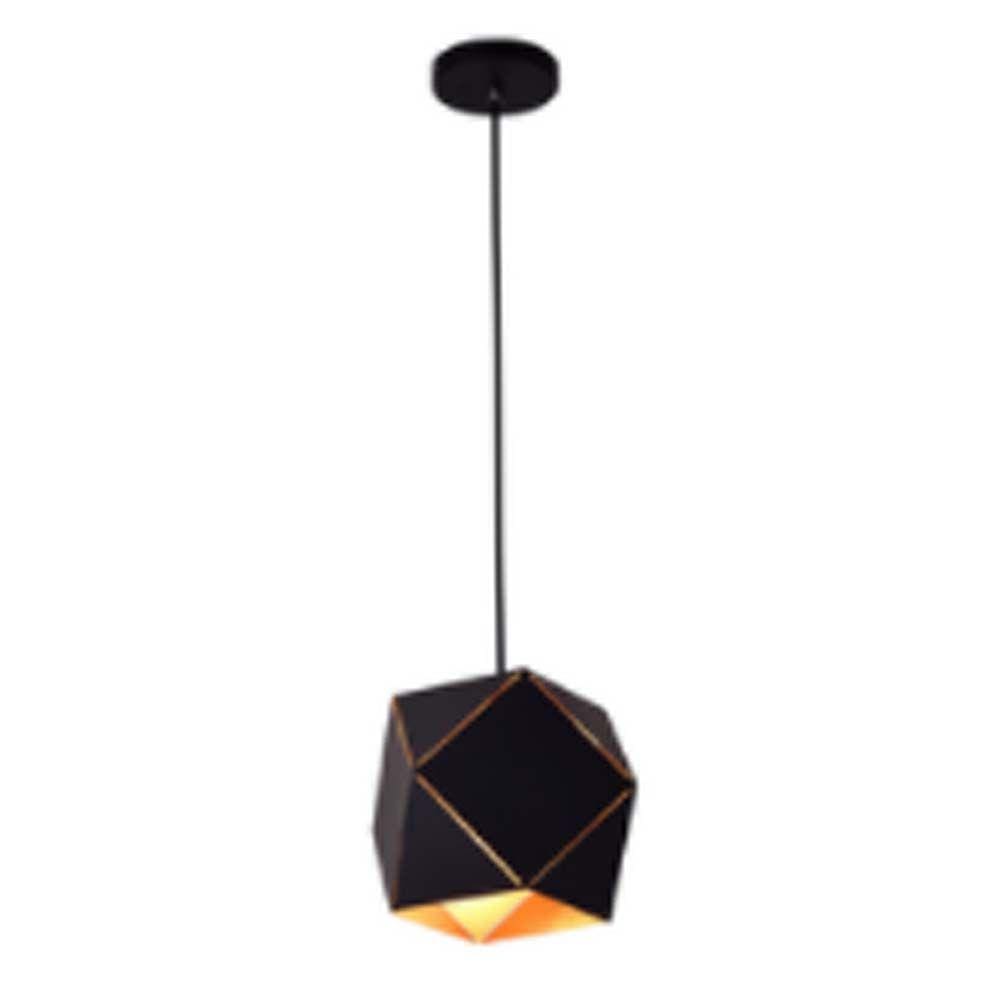 Lustre/Pendente Alumínio RPX Faces Preto 1 Lâmpada Design Moderno Industrial Quarto Sala Startec