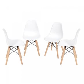 Kit 4 Cadeiras Base Madeira Dkr OR Design Branco