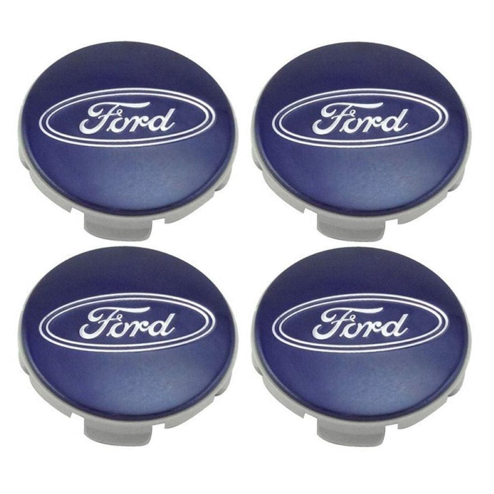 Jogo 4 Calota Centro Roda Ford Edge 2018 2019 Azul Marinho