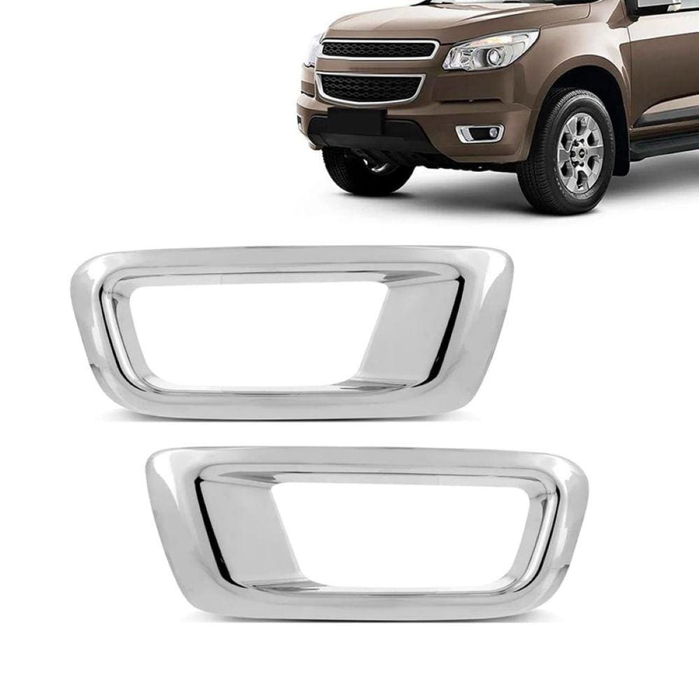 Kit Moldura Farol de Milha Cromada Chevrolet GM S10 2012 13 14 15 16