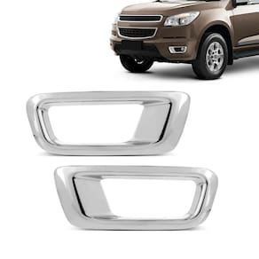 Kit Moldura Farol de Milha Cromada Chevrolet GM S10 2012 13 14 15 16