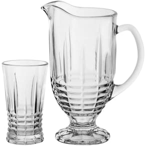 METTER JG JARRA/COPOS 24x18x12cm 1L/200ml CRISTAL ECO TRANSP 7PÇ
