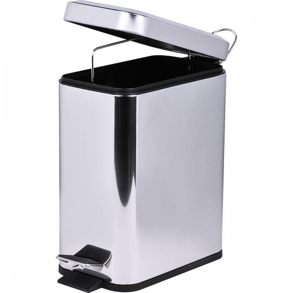Lixeira Retangular Slim Aço Inox 5 Litros Kala - 919390