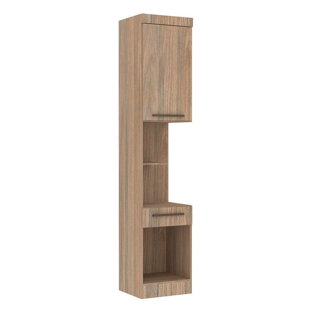 Guarda Roupa Modulado Mesa de Cabeceira Alta 1 Porta 1 Gaveta 45cm Slim Luciane Móveis