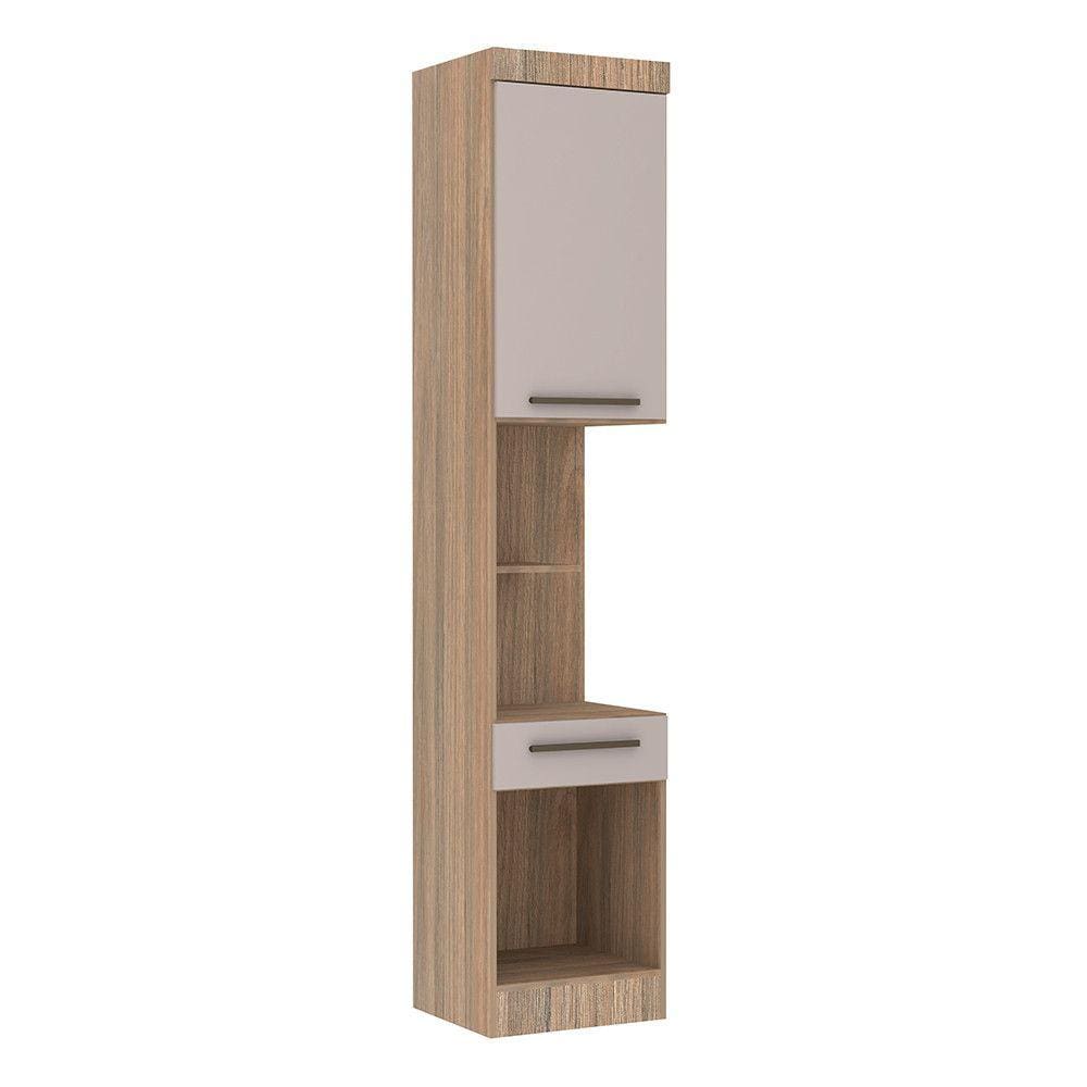 Guarda Roupa Modulado Mesa de Cabeceira Alta 1 Porta 1 Gaveta 45cm Slim Luciane Móveis