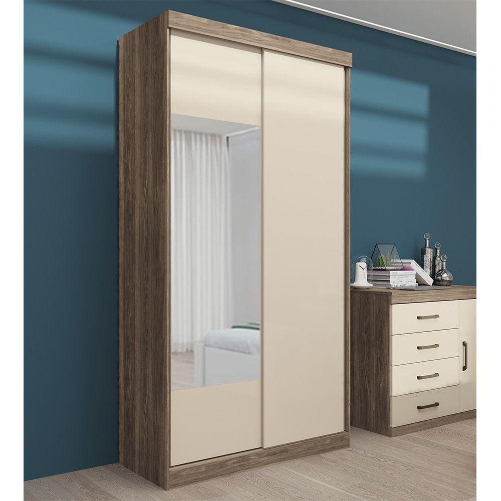 Guarda Roupa 2 Portas de Correr com Espelho Ipanema Santos Andirá