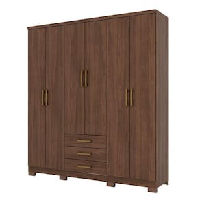 Guarda Roupa Casal City 6 Portas Castanho - Henn