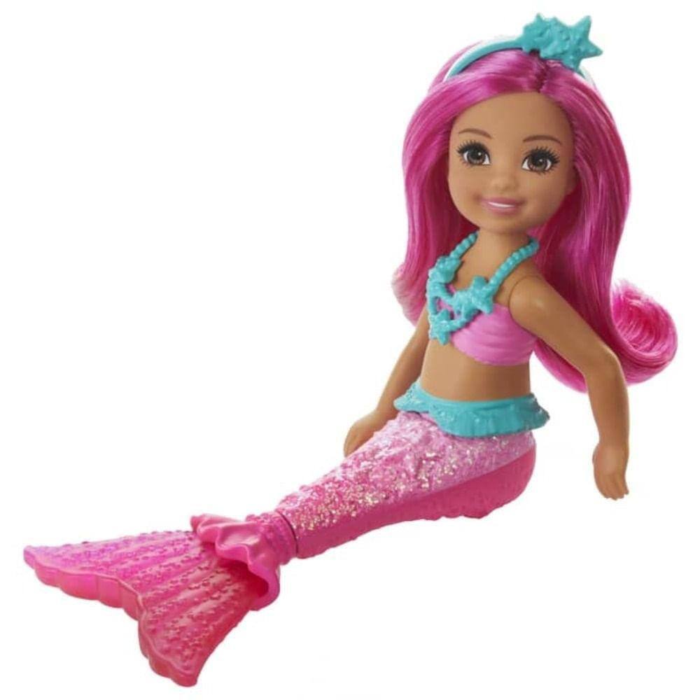 Barbie Sereia Loira com Cauda Rosa - Mattel 