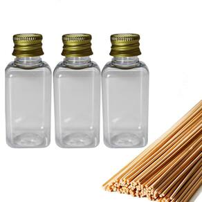 Kit 100 Frascos Para Aromatizadores 42ml + Tampas E Varetas