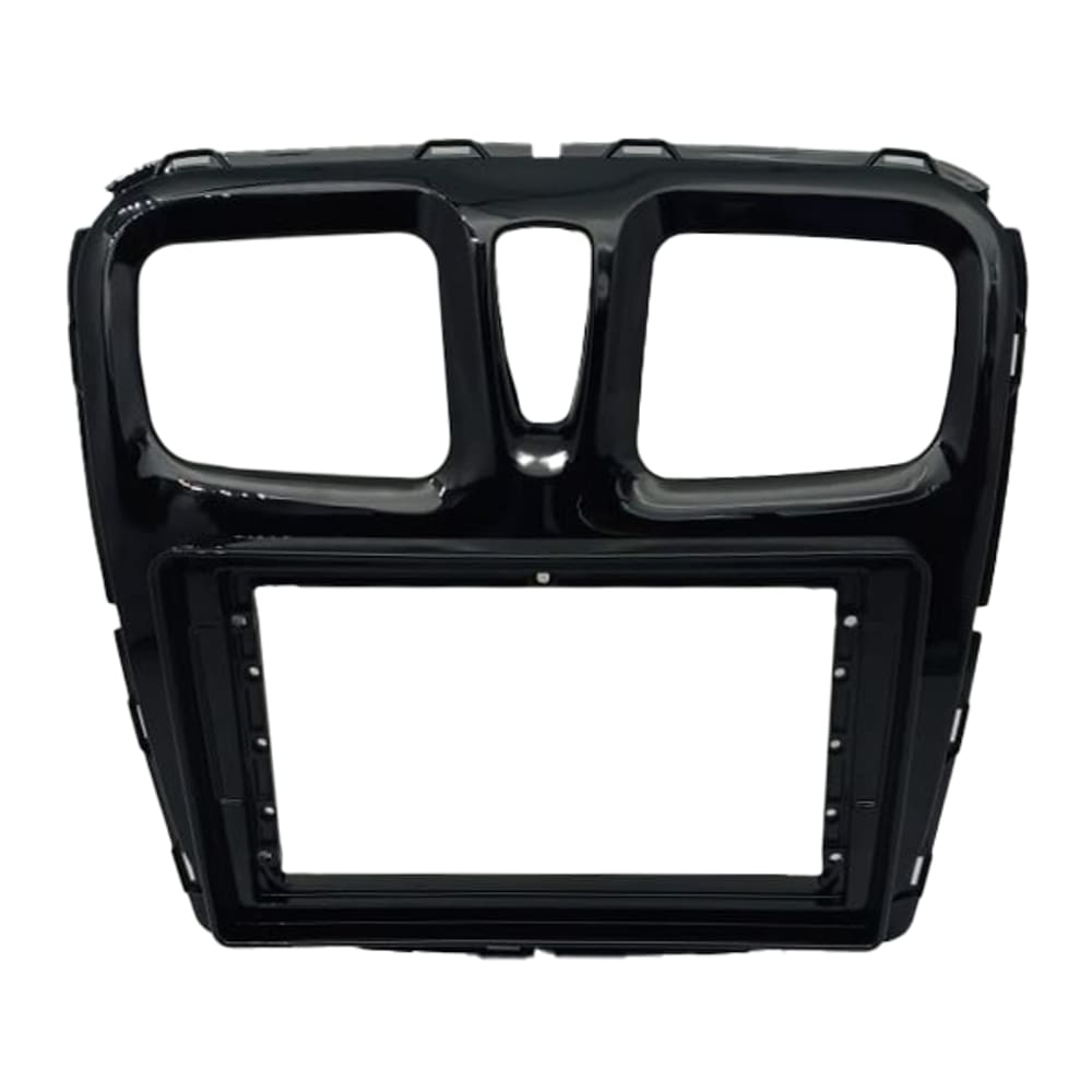 Moldura 9" Flutuante Chinês Renault Logan 14/22 Sandero 15/22 - Preta Fosca
