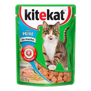 Ração Úmida para Gatos KiteKat Adulto Sabor Peixe ao Molho em Sachê 70g