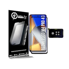 Película De Vidro 3D Frontal + Película De Câmera Traseira Poco M4 Pro 4G 6.4 - Cell In Power25