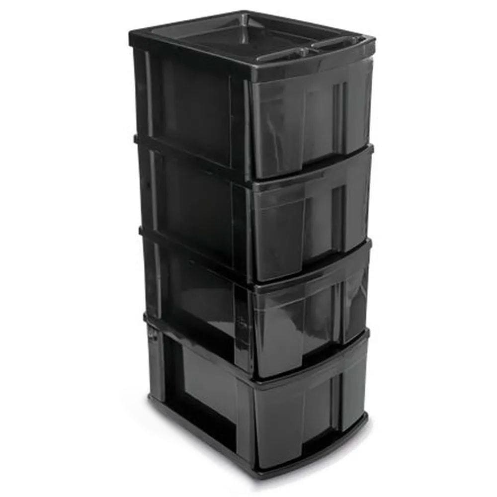 Gaveteiro Com 4 Gavetas Grande Sem Rodas Cor Preto