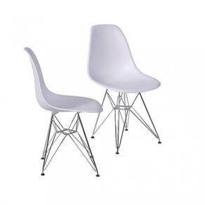 Conjunto 2 Cadeiras Eames DKR Base Cromada OR Design Branco
