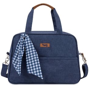 Bolsa de Maternidade Hug Média Mescla Azul Marinho