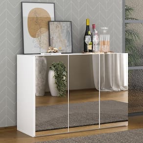 Aparador Buffet 3 Portas com Espelho Vegas Multimóveis MP1011 Branco