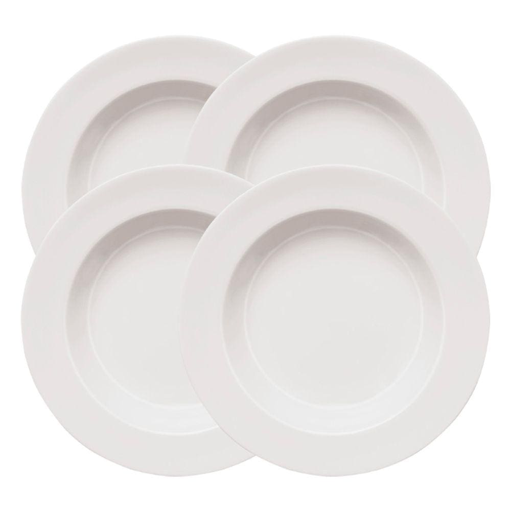 Kit 4 Pratos Fundos Porcelana Profissional Bar Hotel Germer
