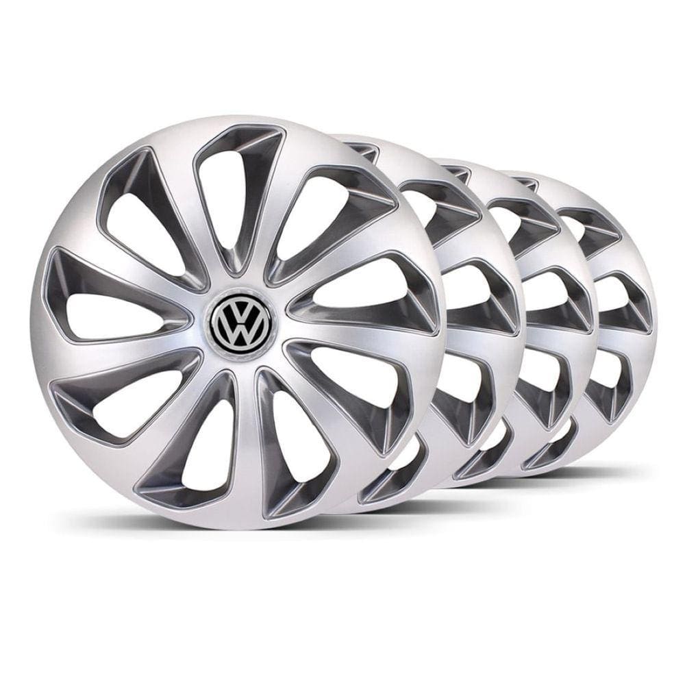 Jogo Calota Velox Aro 14 Prata / Grafite VW Gol G2