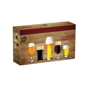 Jogo Copos Taças Vidro Cerveja Chopp Chope Kit 5 pçs