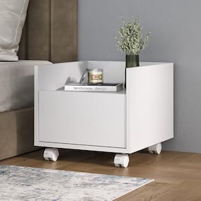 Mesa de Cabeceira 40 cm com Rodízios Multimóveis MP4042 Branca