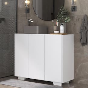 Gabinete Banheiro 3 Portas 90cm Multimóveis MP5031 Branco