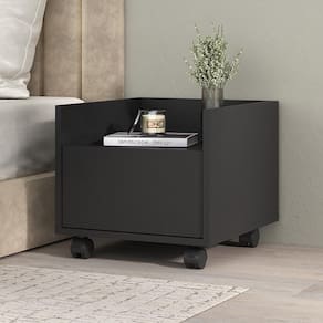 Mesa de Cabeceira 40 cm com Rodízios Multimóveis MP4042 Preta