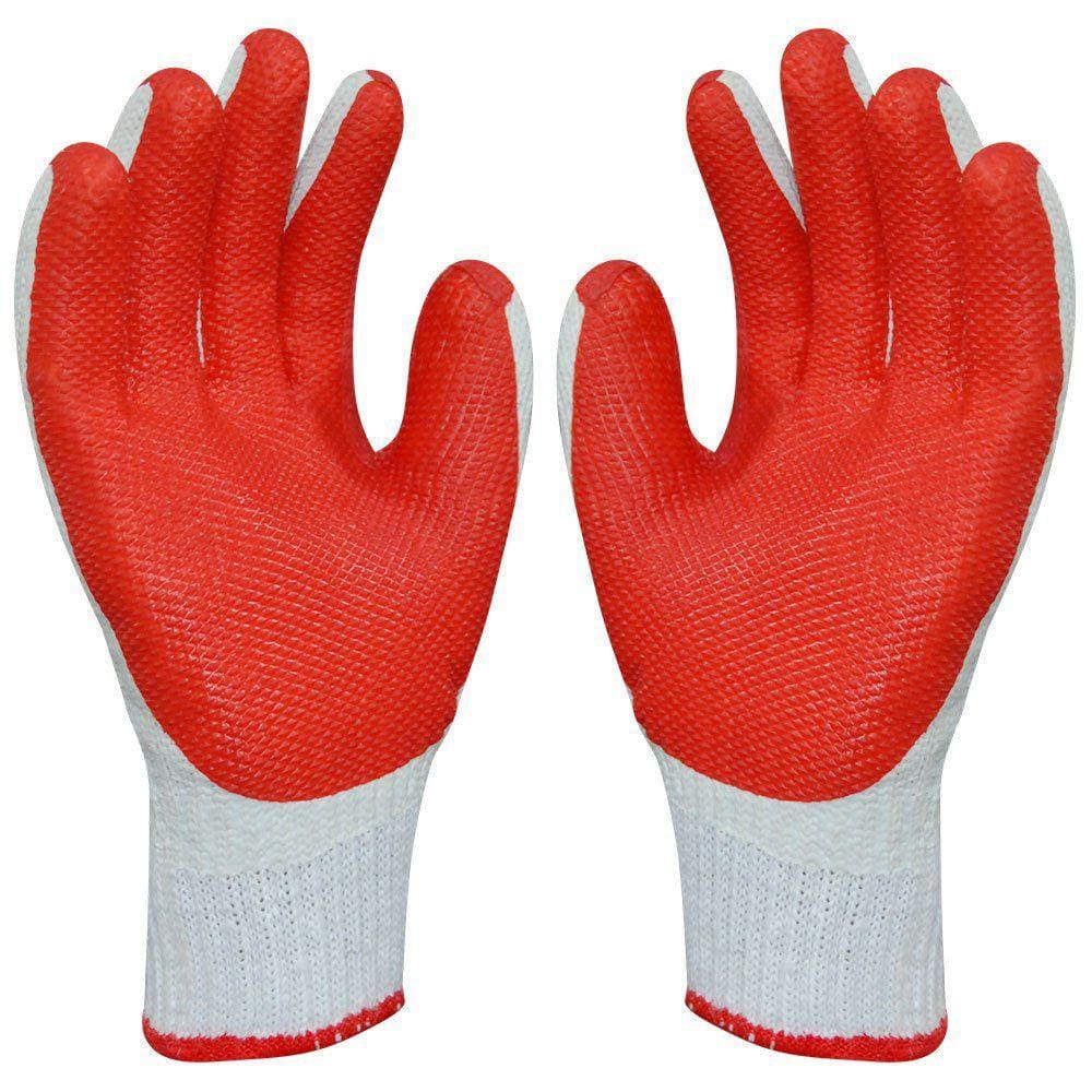 Luva De Malha Com Latex Natural Rubber 09-G Laranja Plastcor