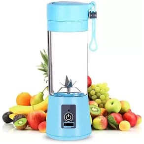 Mini Liquidificador Portátil Usb Recarregável Mixer Azul