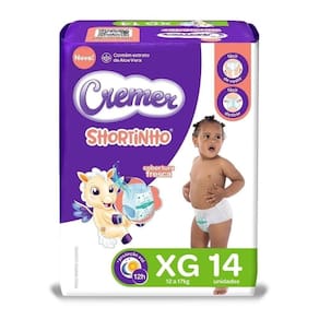 Fralda Descartável Cremer Shortinho Jumbinho Tamanho XG - 8 Pacotes com 14 Tiras