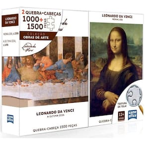 QUEBRA-CABEÇA Leonardo da Vinci Monalisa e a Ultima Ceia Game Office