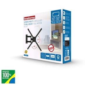 Suporte para TV de 10 a 55 Preto TRI-ARTICULADO Brasforma SBRP1040